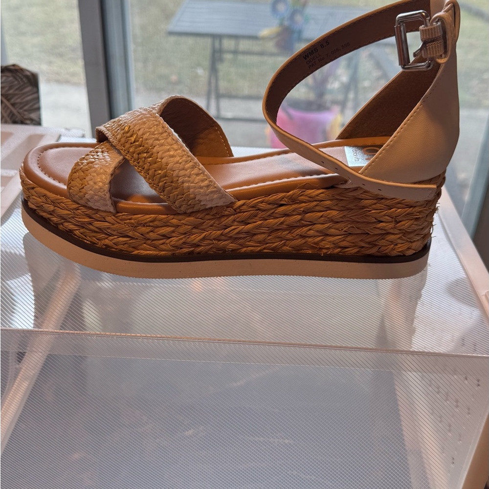 Dolce Vita Cream and Tan Espadrille Sandals